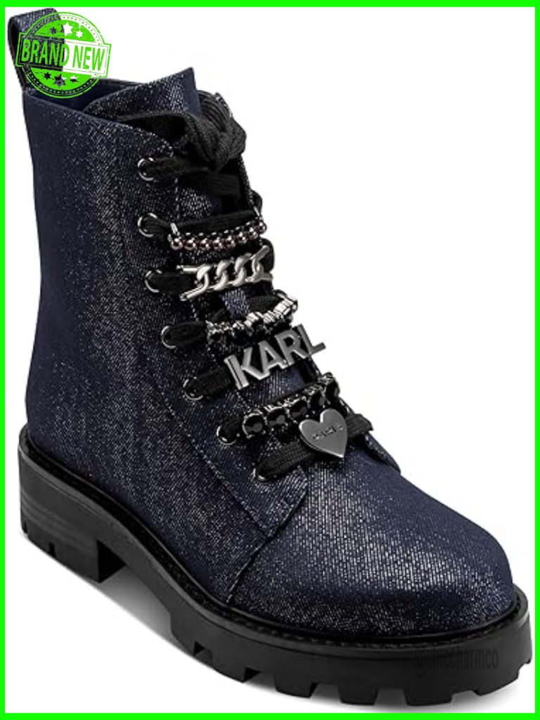 Lace Up Combat Platform Boots Round Toe Block Heel Neoprene Fall
